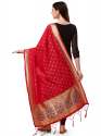 RED BANARASI SILK PAITHANI DUPATTA thumb 1