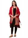 RED BANARASI SILK PAITHANI DUPATTA thumb 3