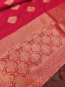 RED BANARSAI SILK DUPATTA WITH FLOWER TREE ZARI thumb 3