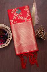  RED FANCY BANARASI SILK DUPATTA