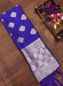 ROYALBLUE BANARASI SILK DUPATTA WITH FLOWER TREE ZARI 