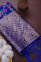 ROYALBLUE BANARASI SILK FLOWER PATTERN DUPATTA thumb 1