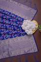 ROYALBLUE BANARASI SILK FLOWER PATTERN DUPATTA thumb 5
