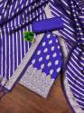 ROYALBLUE BANARASI SILK UNSTICHED SUIT thumb 1
