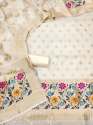 WHITE BANARASI SILK UNSTICHED SUIT thumb 2