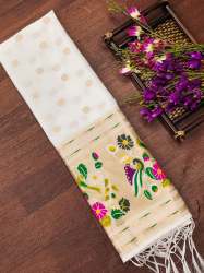 WHITE SILK DUPATTA