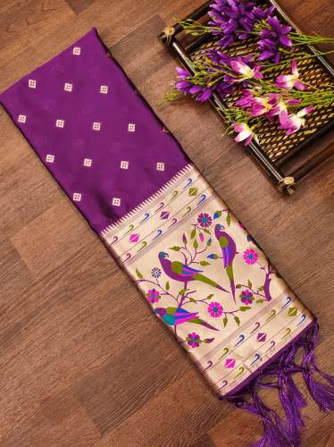 WINE BANARASI SILK DUPATTA 