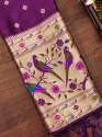 WINE BANARASI SILK DUPATTA  thumb 1