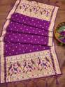 WINE BANARASI SILK DUPATTA  thumb 3