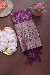 WINE BANARASI SILK FLOWER PATTREN DUPATTA