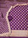 WINE BANARASI SILK UNSTICHED SUIT.. thumb 2