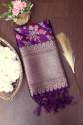 WINE BANARASI SILK WITH ZARI DUPATTA