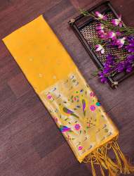 YELLOW-BANARASI SILK DUPATTA