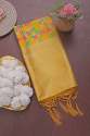 YELLOW BANARASI SILK FLOWER PATTERN DUPATTA 
