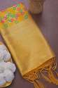 YELLOW BANARASI SILK FLOWER PATTERN DUPATTA  thumb 1