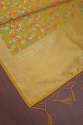 YELLOW BANARASI SILK FLOWER PATTERN DUPATTA  thumb 4