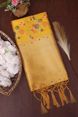 YELLOW BANARASI SILK WITH ZARI 