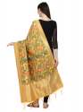YELLOWBANARASI SILK DUPATTA WITH BAHUBALI thumb 1