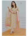 Beautiful And Claasy Look Heavy Hand Work  Kurti Pant With  Malmal Dupatta thumb 1