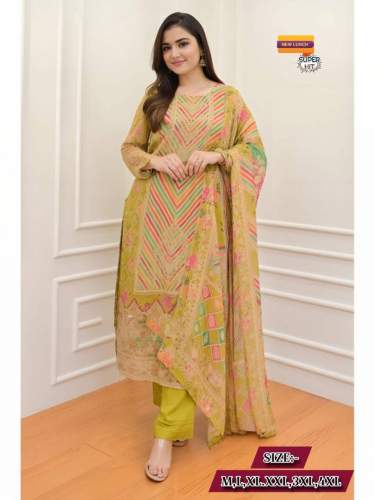 Beautifully Decorated And Absolutely Perfect Ivory Pakistani Suit With Pure Muslin Fabric by RJ Creation