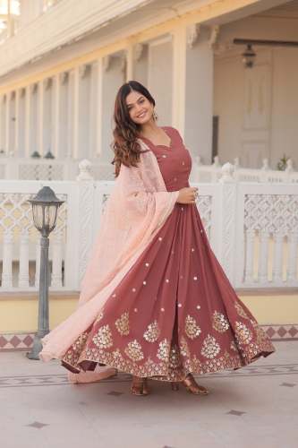 Luxury Clothing Designer Gown With High Quality Zari Thread & Sequins Embroidery