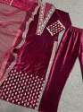 Presenting New Winter Collection Velvet Suit With Fancy Embroidery thumb 2