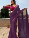 Smooth And Plain Beautiful Saree With Georgette fabric thumb 2