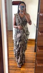 Super Trending Heavy Georgette  Embroidery Cording Work Ready To Wear Saree