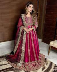 Anarkali Style Heavy Quality chinon Silk With Heavy Sequins & Fancy Thread Embroidery Work 