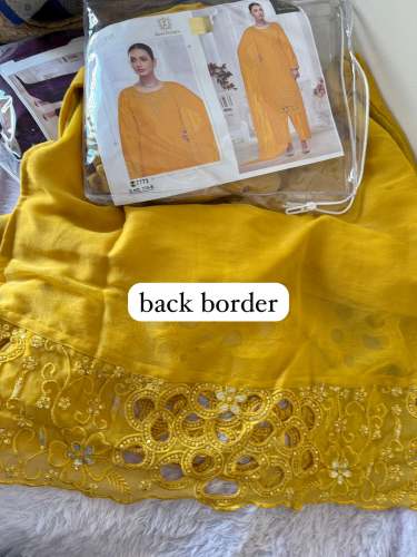 Chiffon Handwork Cut Work Semi Stitched Pakistani Suit