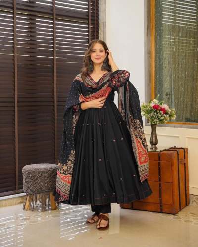 Elegant And Premium Featuring anarkali Gown  With Sequence Embroidery Work