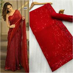 Exclusive Blockbuster Full Georgette Saree With Embroidery Work