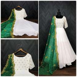 Faux Georgette With Standard Multi-Sequins Work Soft Organza Rich Bandhej Printed Dupatta
