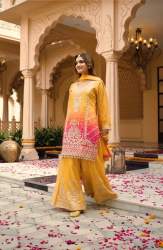 Heavy Chinnon Silk Sequence Work Palazzo Suit