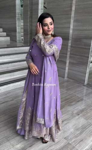 Heavy Fox Georgette Gown With Heavy Embroidery Sequence Work