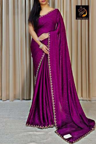  New Arrival Branded Collection Chinon Creap Saree