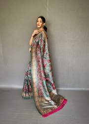 New Conceptual Design Soft Silk Saree In Kalamkari Fusion Print 