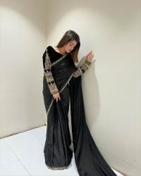  New Upcomming Special Wedding Style Trending Velvet Saree 