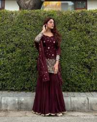 Premium And New Classical Designer Party Wear Sharara Suit 