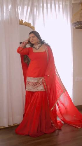 Premium And Trendy collection Faux Gorgette Sharara Suit