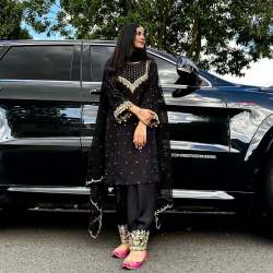 Presenting Premium Georgette  Kurti-plazzo Set With Sequins Embroidery Work 