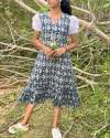 Soft Cotton Ikkat Print Speaks One Piece Dress thumb 1