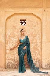 Trending Blockbuster Bollywood Style Full Saree Heavy Georgette With Sequence Embroidery Work