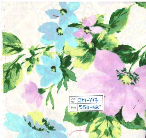 Pink And White Floral Cotton Fabric