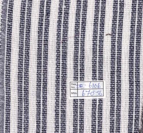 White Colour Blue Line Matty weave fabric by Jain Exports