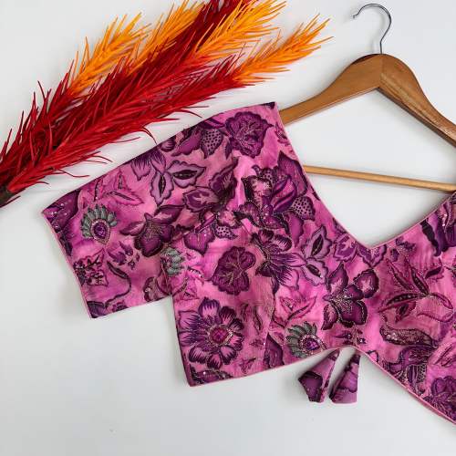 Beautiful Embroidery Work With Handtouch Sequence All Over Blouse