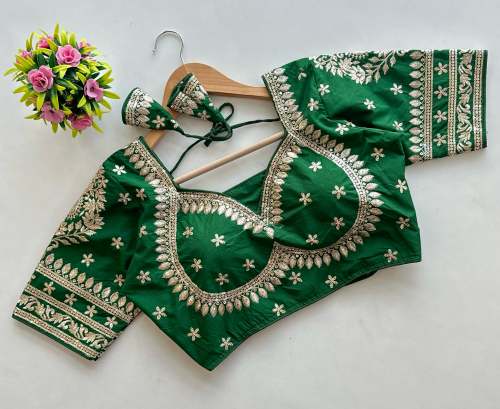 Golden Embroidery Trendy Collection Blouse With Sequence Touch Up