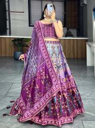  Latest Exclusive Printed Lehenga With Gota Patti Work On Kali