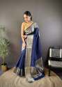 New Launching Pure Naylon Viscose Saree With Zari Border thumb 1