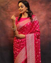 Amazing Classical Banarasi Silk Saree With Same Blouse